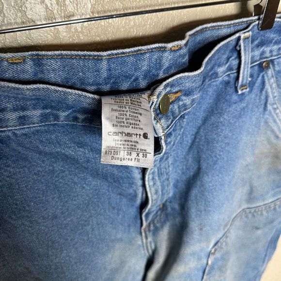 Vintage Carhartt Denim Double Knee Jeans Dungaree Fit 38X30 - Picture 7 of 7
